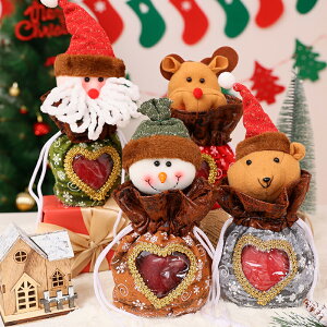 可愛立體圣誕節蘋果袋可視禮物袋平安夜禮盒手提糖果袋子創意兒童裝飾禮品包裝盒