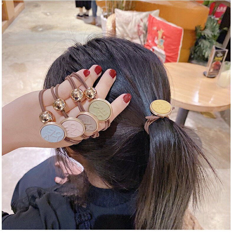 【學興書局】O11 韓版 復古LOVE髮圈 髮帶 韓系 簡約氣質髮圈 百搭耐用不傷髮 馬尾 丸子頭