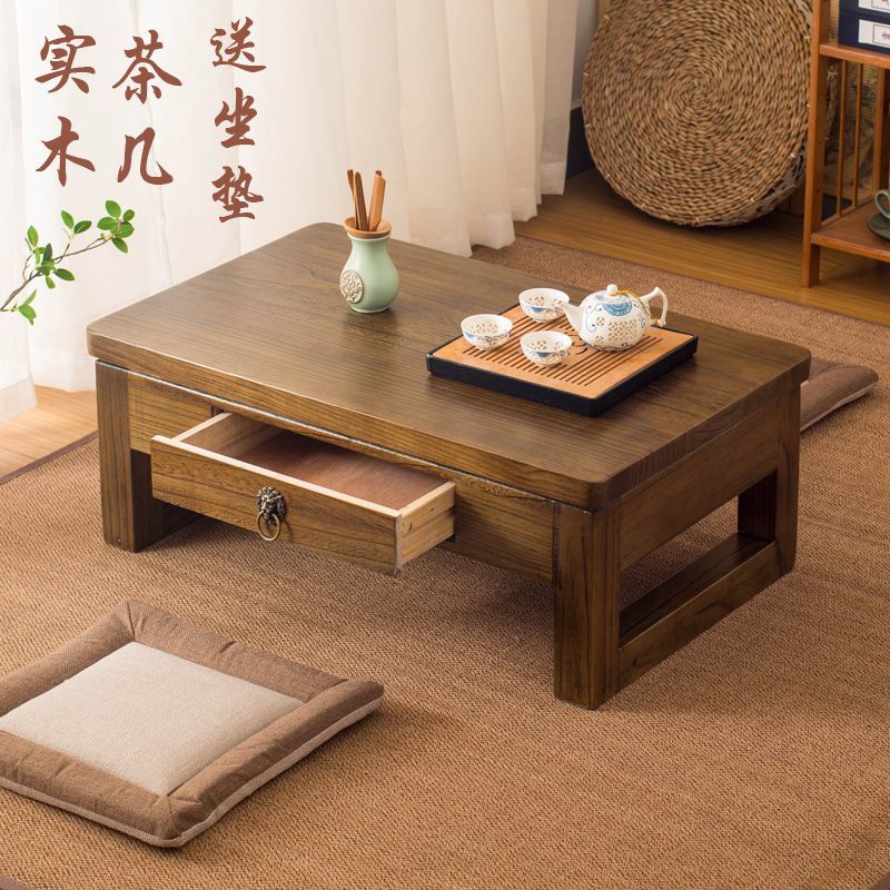 工廠直銷 免運 茶几 方桌 實木茶几 矮桌 榻榻米桌子 飄窗桌子 包郵實木飄窗桌榻榻米茶幾簡約茶桌陽臺小抽屜桌日式地臺矮桌炕桌特惠/開立發票 特價出 全館八折H1023