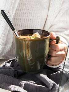 咖啡杯 杯子創意個性潮流馬克杯女INS北歐家用咖啡杯簡約陶瓷水杯帶蓋勺