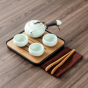小型功夫茶具套裝家用會客整套泡茶壺茶杯碗自動小茶盤簡約茶臺