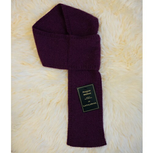 紐西蘭貂毛羊毛圍巾*紫莓色(窄版12公分)