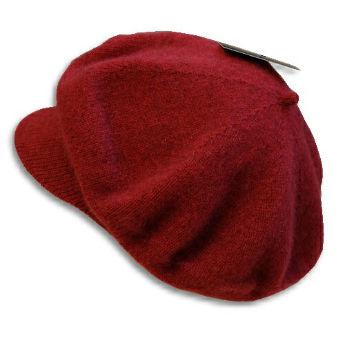 紐西蘭貂毛羊毛帽*小帽緣貝蕾帽_深紅色