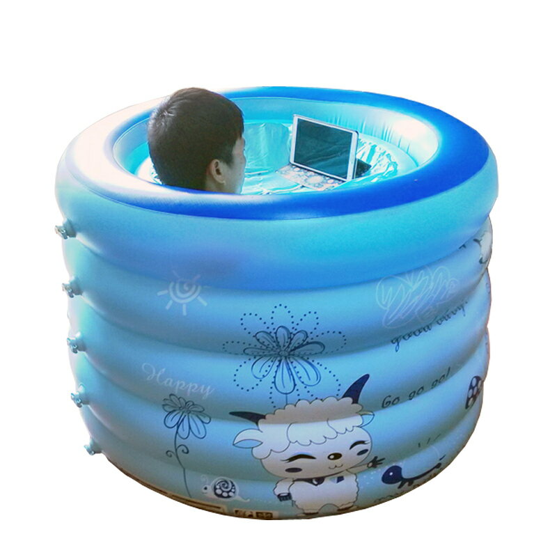 充氣浴缸折疊浴桶 泡澡桶 成人家用保暖浴缸加厚塑料洗澡桶沐浴桶