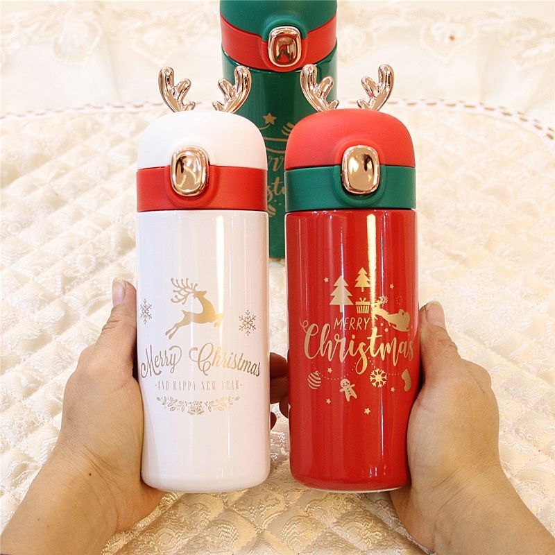 保溫杯圣誕節禮物麋鹿款少女心ins可愛不銹鋼水杯高顏值學生杯子