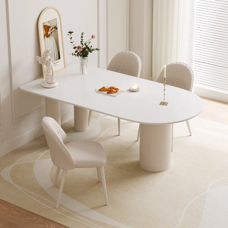 巖板島臺餐桌一體小戶型家用簡約現代輕奢網紅家庭奶油風餐桌椅
