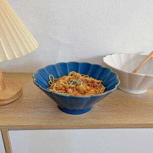 樂熊 純白日式家用大號拉面大碗陶瓷拉面碗螺螄粉湯碗泡面斗笠碗