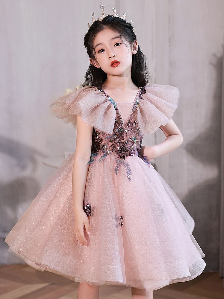 女童禮服花童公主裙蓬蓬紗洋派鋼琴演奏禮服兒童高階主持人晚禮服