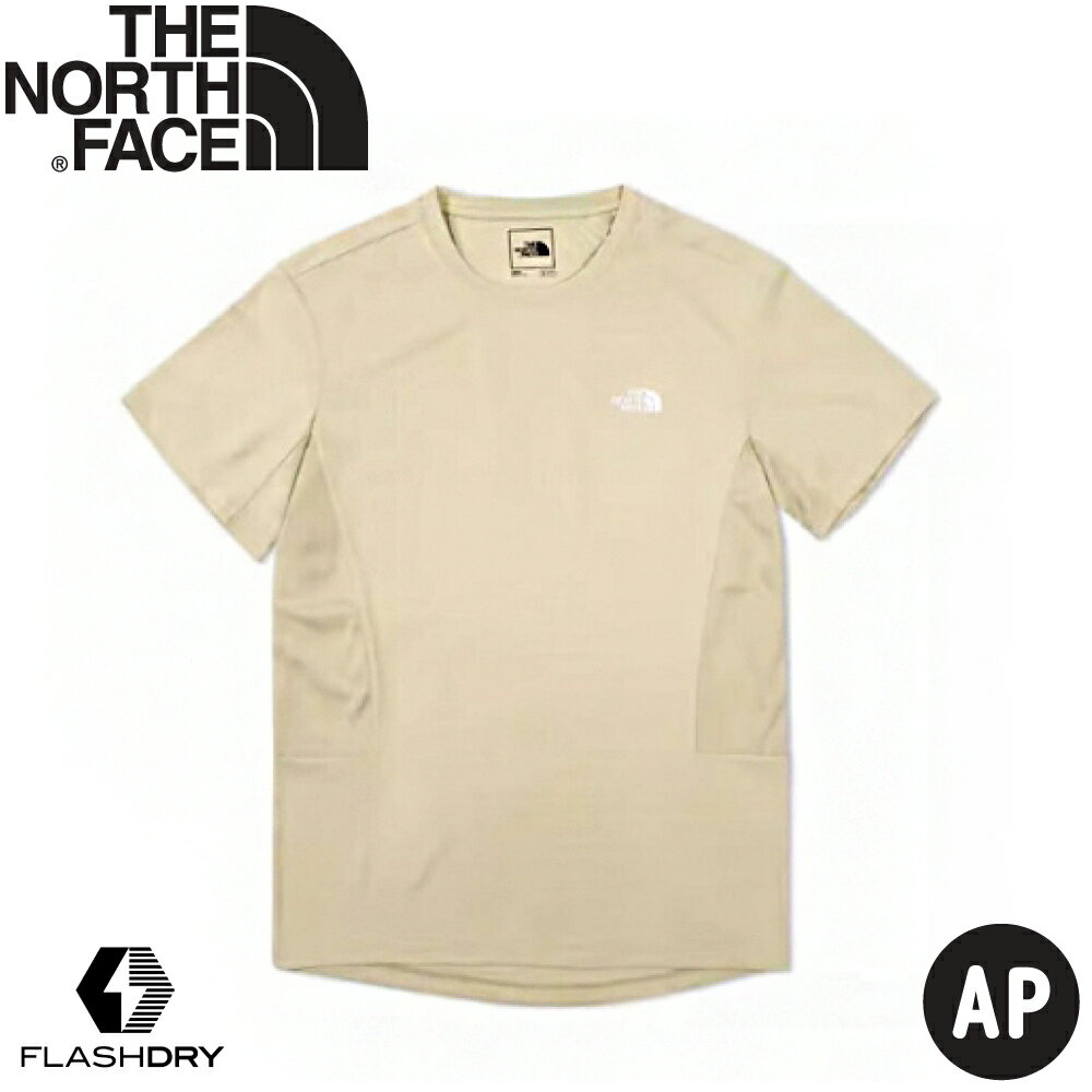 【The North Face 男 透氣排汗短袖T恤 AP《卡其》】8826/吸濕排汗短袖/短T/排汗衣/休閒短袖