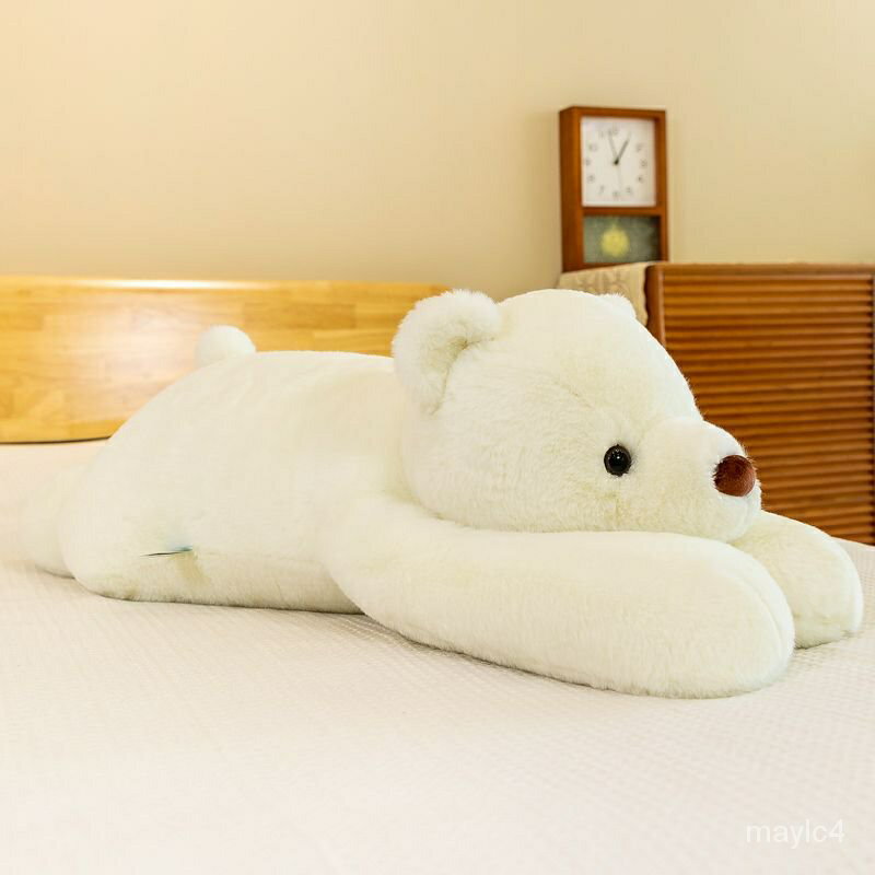 可愛屋 趴趴 白色 北極 小熊抱枕 女生 睡覺 毛絨 熊布娃娃 超萌玩偶