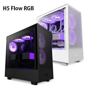【最高折200+跨店點數22%回饋】NZXT 恩傑 H5 Flow RGB 全透側電腦機殼 黑色/白色(核心扇)
