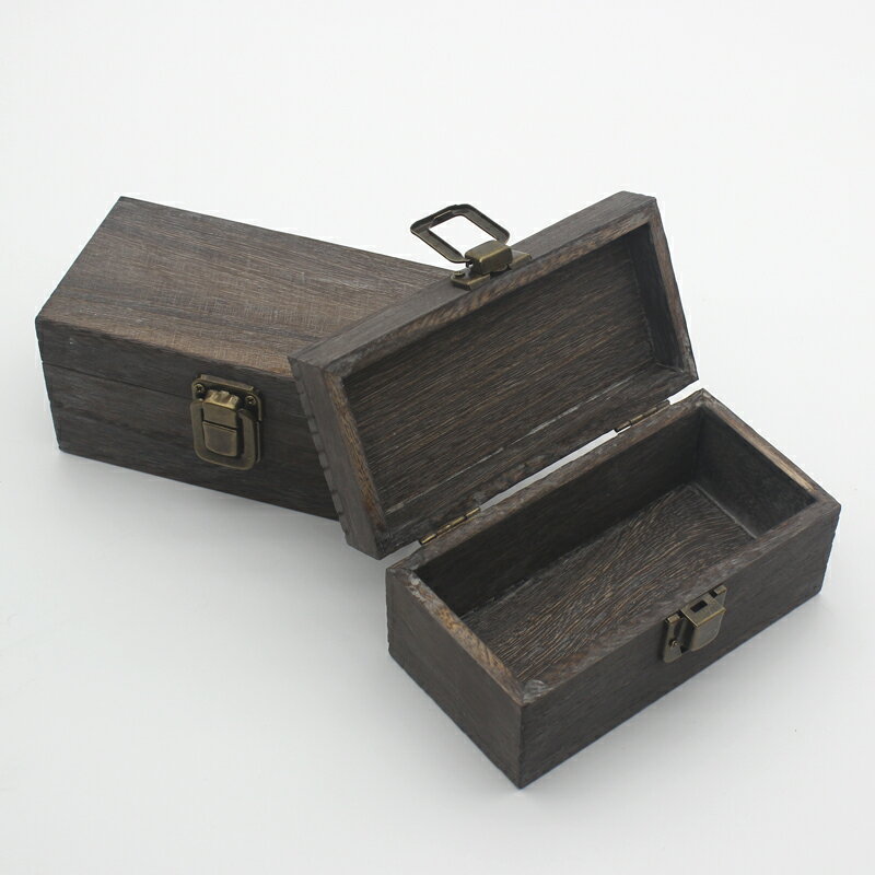 木盒長方形復古色實木收納盒翻蓋木制禮品包裝盒首飾盒定做木盒子