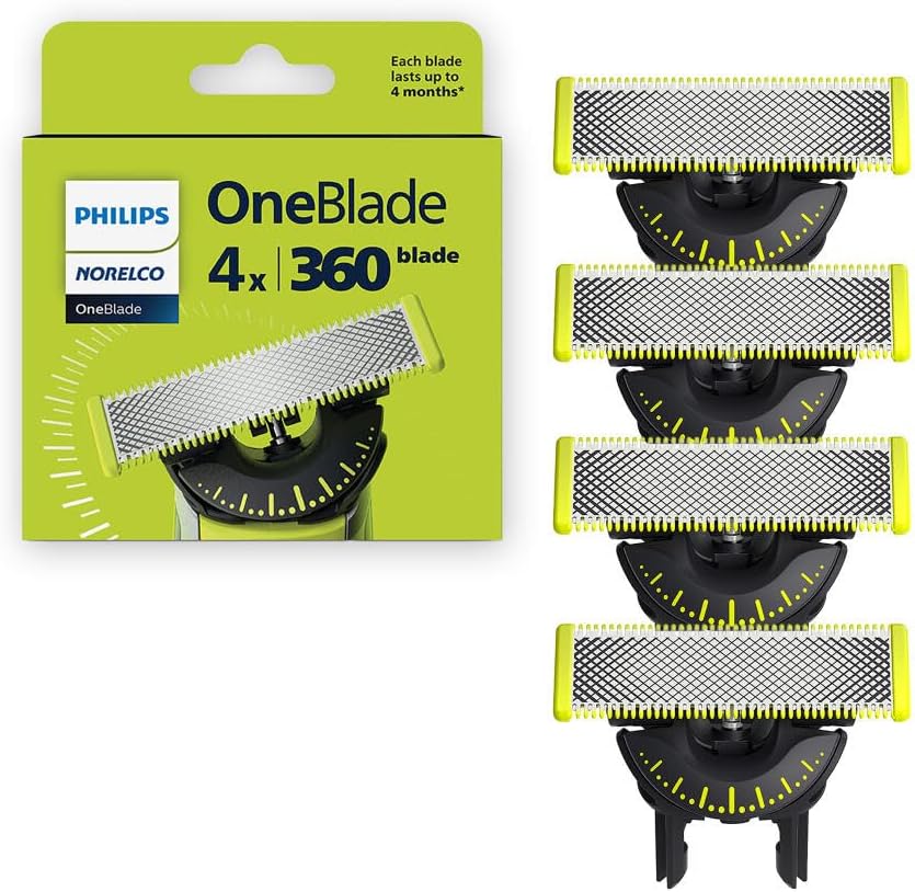 [4美國直購] Philips Norelco QP440 原廠 OneBlade 360 替換刀片 刀頭 4入 適 刮鬍刀 臉部修容刀頭組