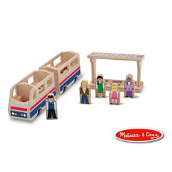美國瑪莉莎 Melissa & Doug 木製小人國 火車列台