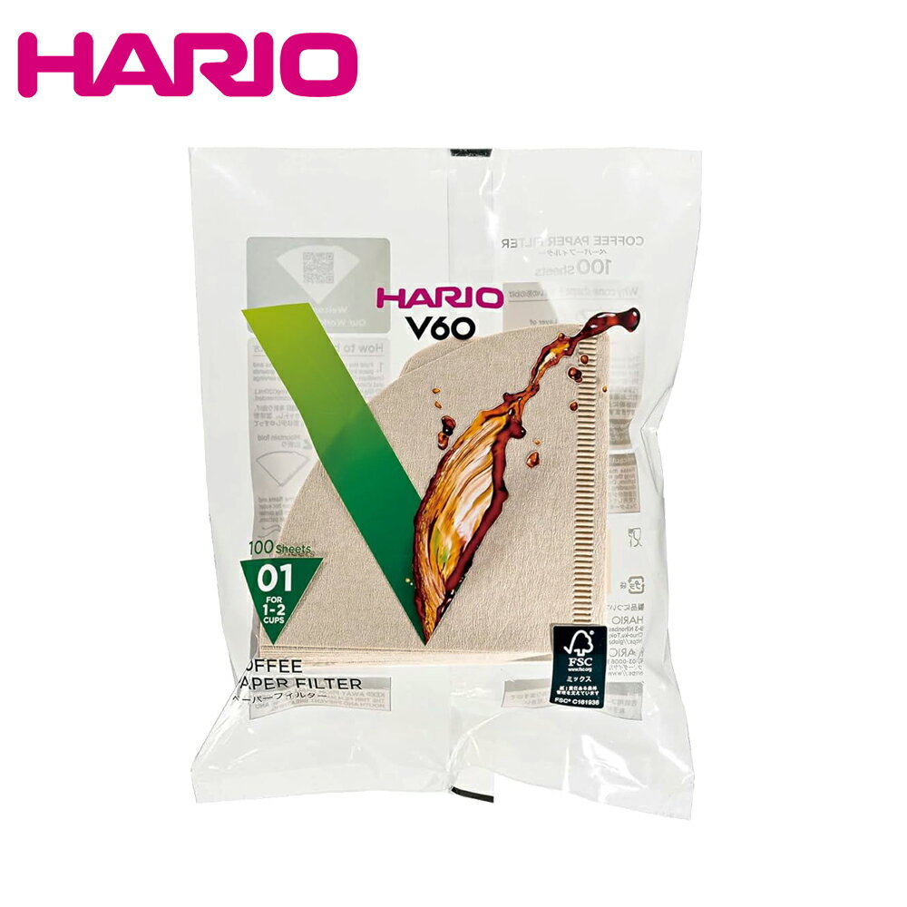 《HARIO》V60無漂白01濾紙100張 VCF-01-100M