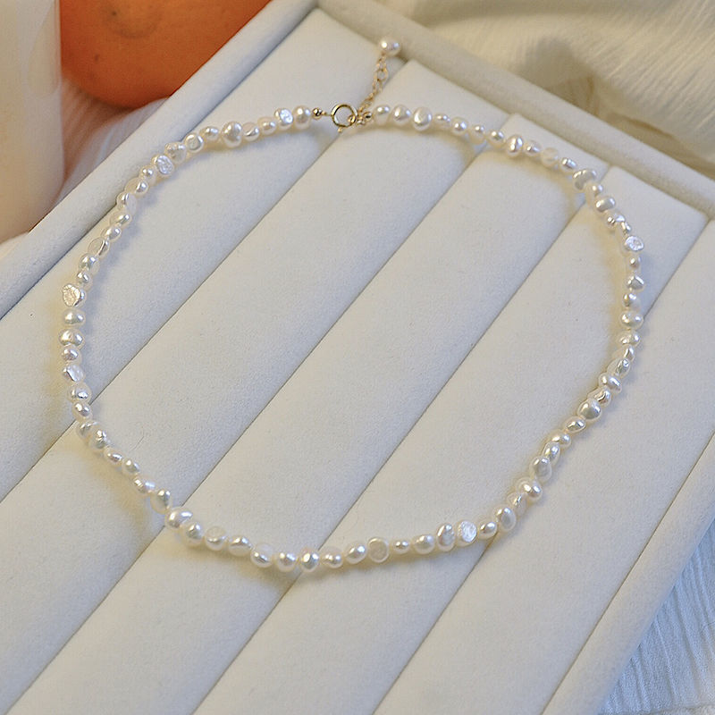 天然巴洛克珍珠項鏈女2022年新款小眾鎖骨鏈女氣質高級感時尚頸鏈