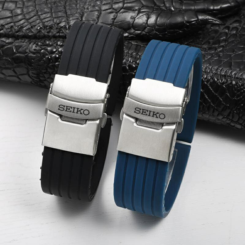 精工5號錶帶橡膠 SEIKO5號領航水鬼矽膠手錶帶 防水防汗20mm 22mm 精工錶鏈 SEIKO錶帶 硅膠錶帶