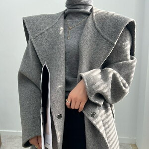 【巴黎精品】羊毛大衣毛呢外套-加厚寬鬆斗篷綁帶女外套4色a1dg3