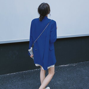 克萊因藍西裝外套女春秋西服小個子高級感氣質潮
