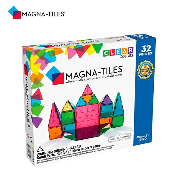 Magna-Tiles 彩色透光磁力積木32片【悅兒園婦幼生活館】