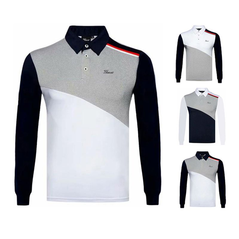 【元素運動】高爾夫服裝男防曬golf衣服速乾透氣長袖戶外運動T恤休閑polo衫