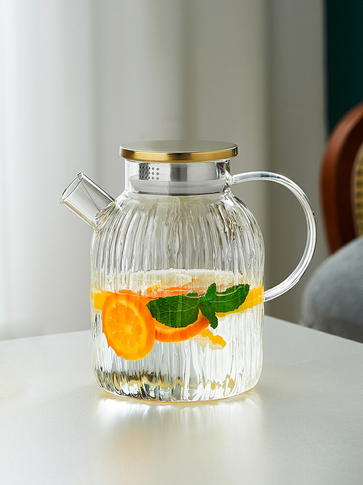 玻璃冷水壺耐高溫大容量家用儲水壺涼白開水冰箱果汁壺泡茶壺套裝