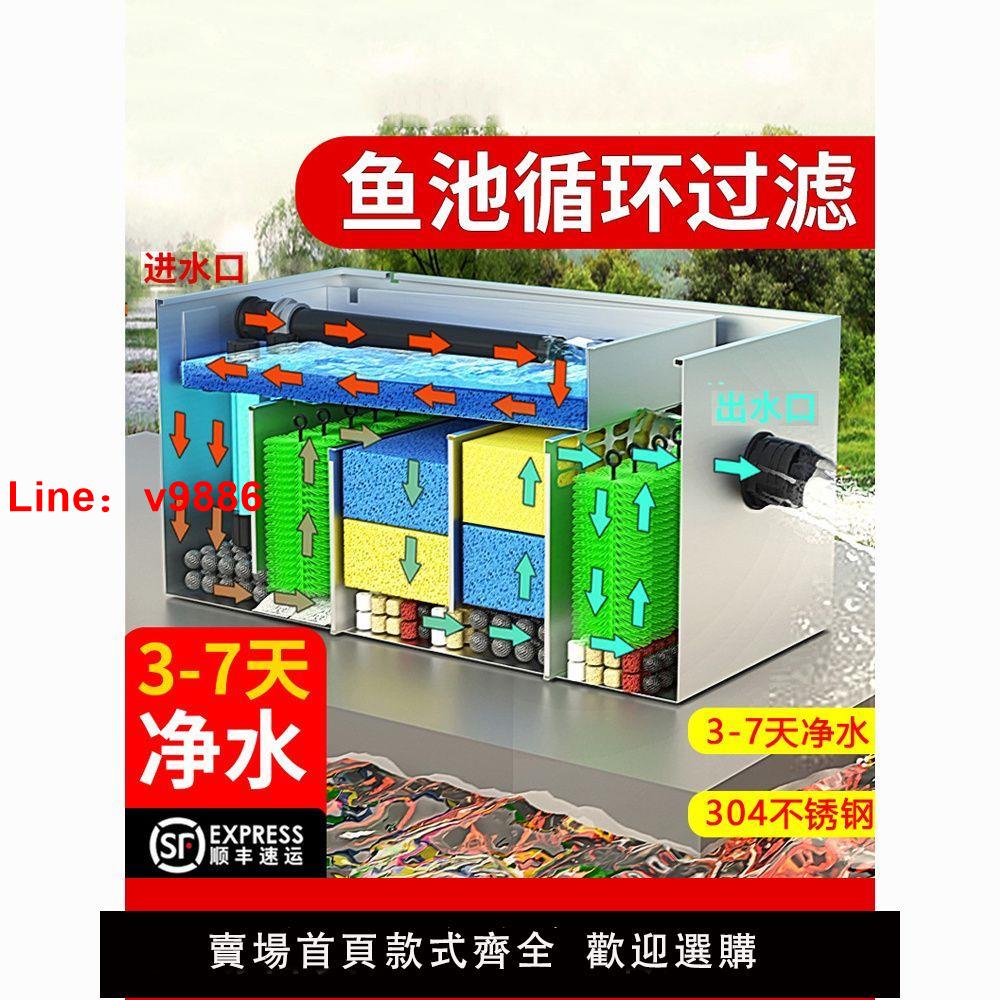 【台灣公司保固】魚池過濾器水循環系統養魚過濾凈化設備室外大型水池凈水過濾箱