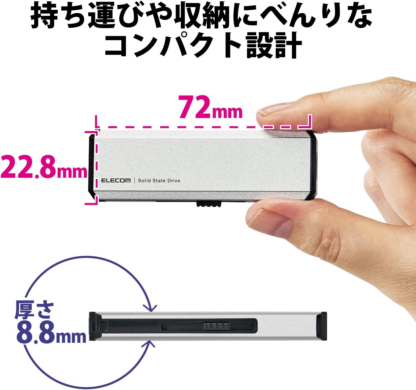 日本Elecom SSD手機隨身碟卡特推薦外接隨身硬碟USB-A C 平板電腦500GB 