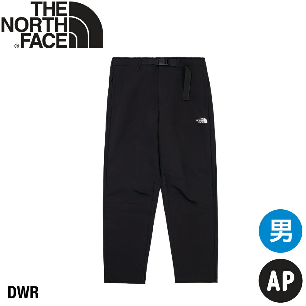 【The North Face 男 防潑水防風刷毛彈性軟殼長褲 AP《黑》】8DXC/登山/健行/防潑水/休閒