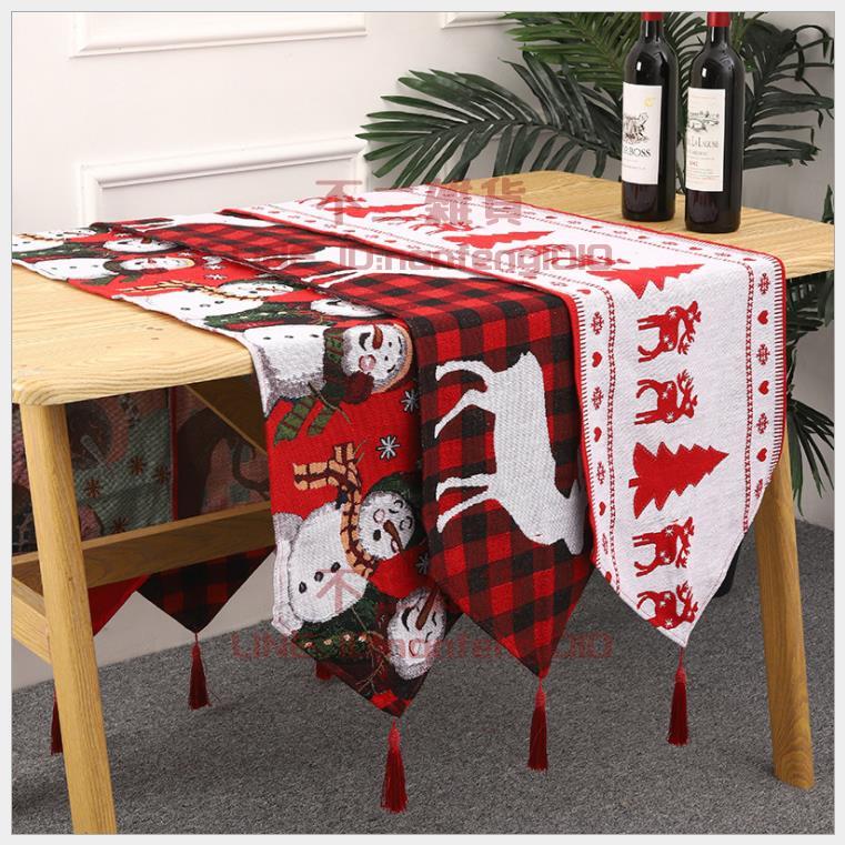 聖誕節家庭裝飾用品針織布桌旗創意圣誕桌布餐桌裝飾居家裝扮【福喜行】【不二雜貨】 3