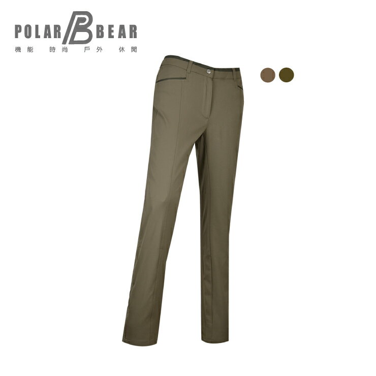 【POLAR BEAR】女組織彈性暗紋吸排快乾防蚊抗UV直筒長褲-17P01