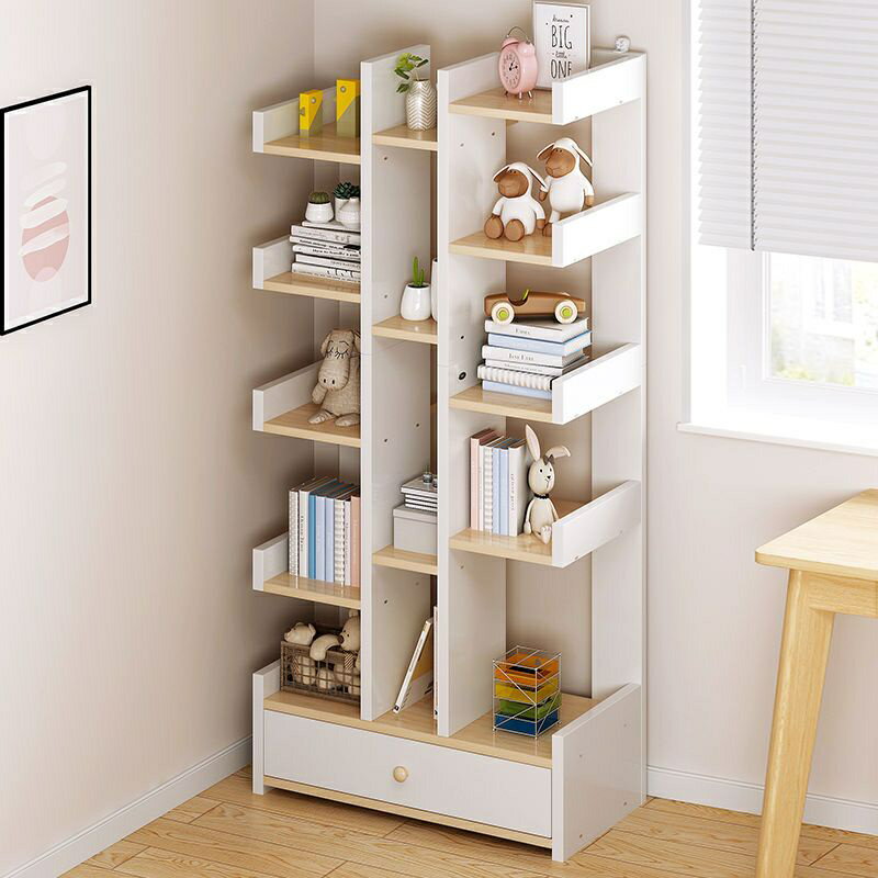 【新品 限時折扣】簡易 落地 書架 簡約 現代 置物架 創意 學生 樹形 書櫃 組合櫃