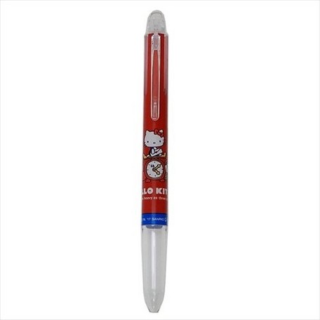 大賀屋 日本製 HELLO KITTY 空筆管 文具 筆 原子筆 圓珠筆 KT 三色筆 三麗鷗 正版 J00016384