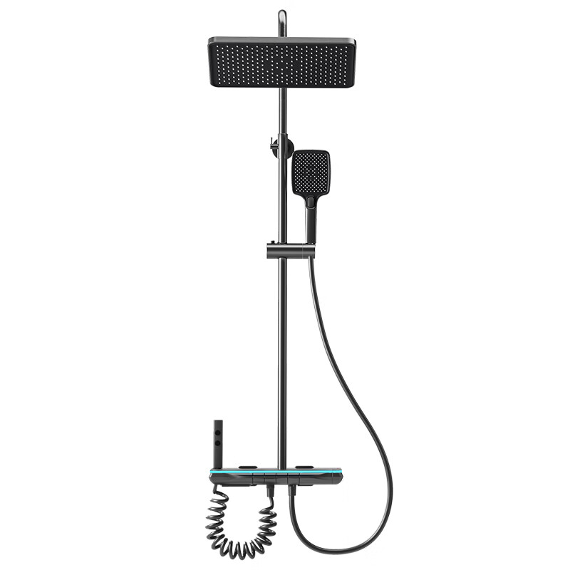 {可打統編 保固一年}九牧花灑衛浴淋浴套裝全銅槍灰色鋼琴鍵家用沐浴器浴室噴頭衛生間 4