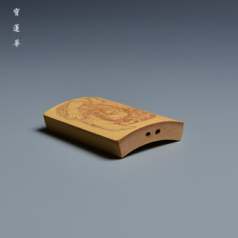 留青手工竹刻平安牌 竹雕刻平安出入牌  茶玩文玩小把件茶具配件 3