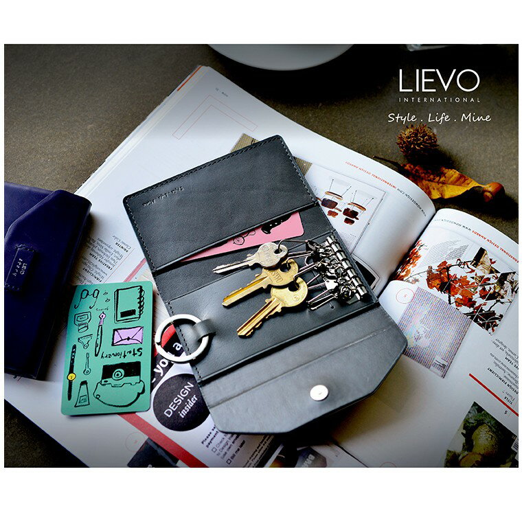 【LIEVO】 STORY - 卡片鑰匙包_墨玉綠 (附禮盒包裝) 3