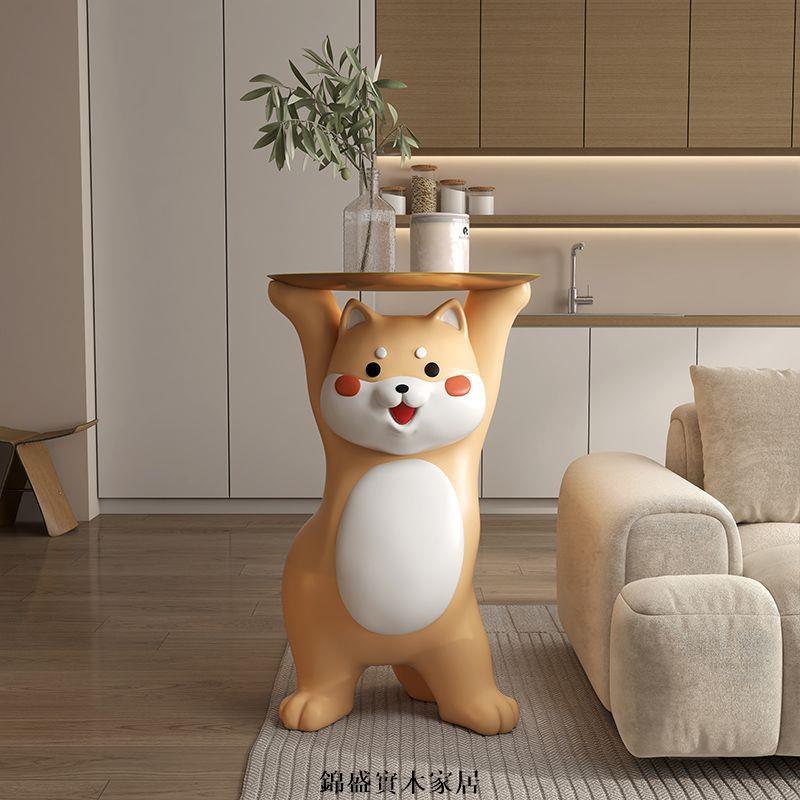 附發票 擺件 落地擺件 客廳擺件 送禮擺件 裝飾品 柴犬藝術沙發邊幾置物架電視櫃旁邊落地狗客廳裝飾品臥室床頭擺件