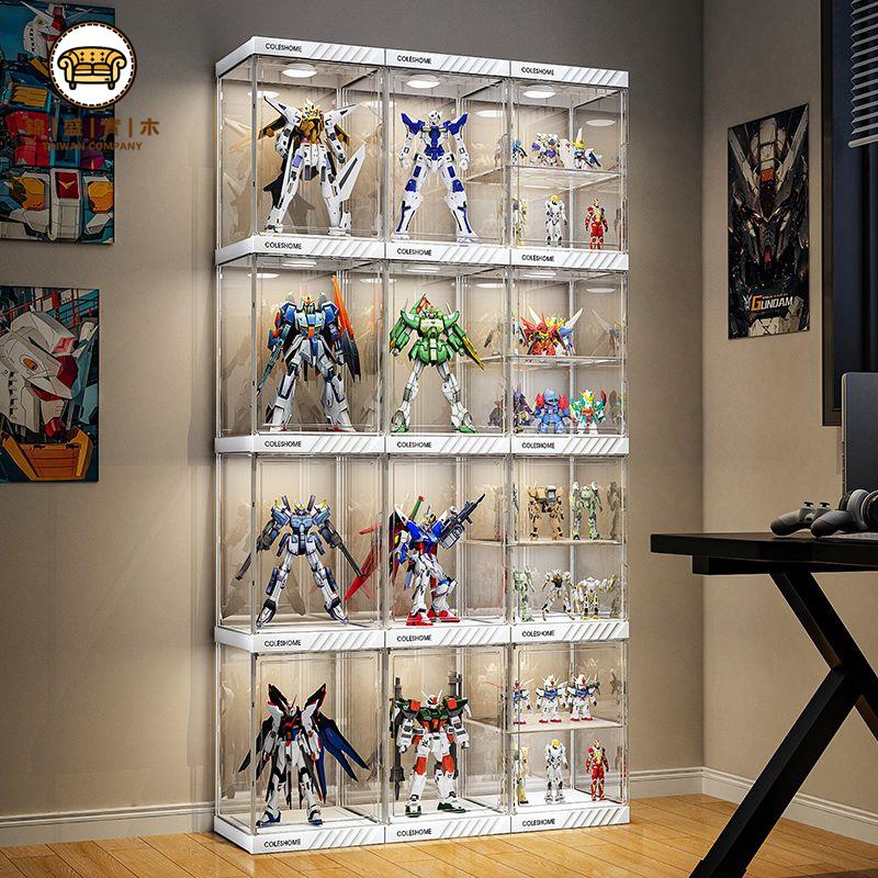 【新品上市】高階手辦收納櫃 多層透明展示盒 防塵模型玩具陳列架高達展示櫃 樂高布魯克透明收納盒 大容量防塵模型玩具 置物陳列架免運 工廠直銷 開立發票j227
