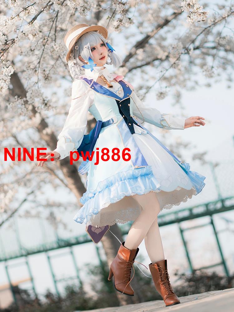 [台灣公司貨 可開發票]KILIKILI原神神里綾華COS綾華新皮膚花時來信cosplay女假發服裝