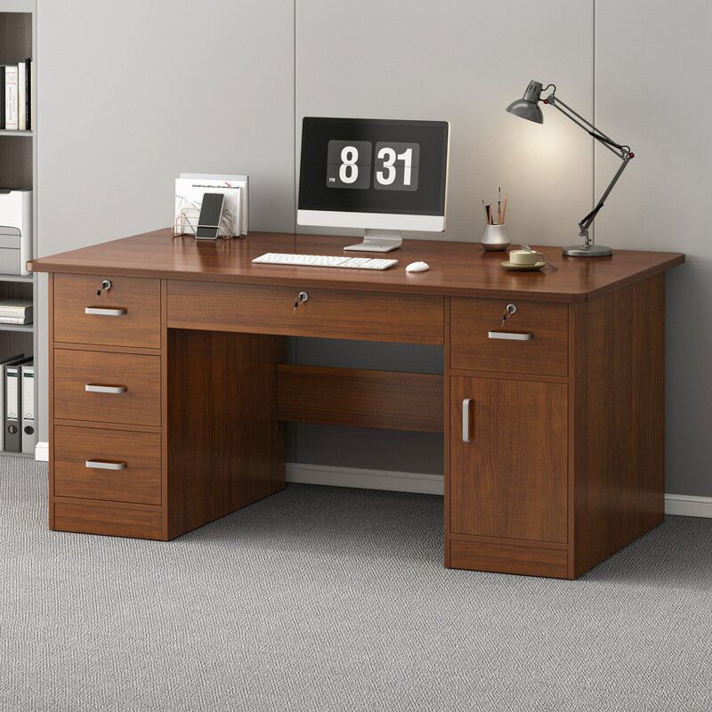 電腦桌 辦公桌 臺式電腦桌家用辦公桌椅組合簡約現代帶抽屜職員單人辦公室桌子