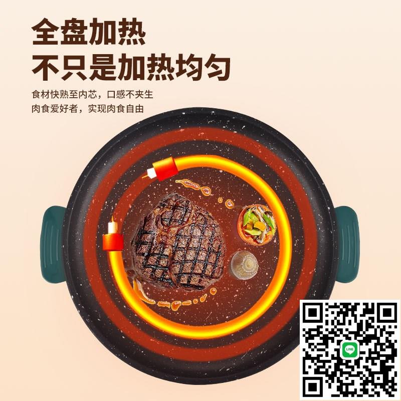 110v多功能電烤盤迷你電烤爐家用便捷不粘烤肉爐電煎盤小型烤肉鍋