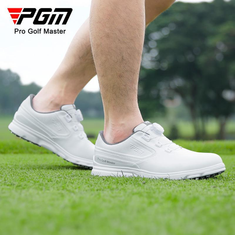 PGM 高爾夫男鞋旋鈕鞋帶運動鞋防水球鞋男士防滑golf鞋子