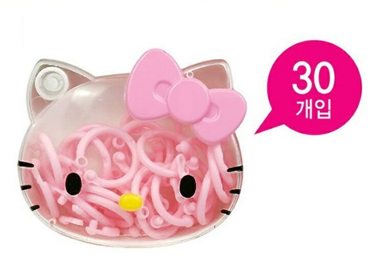 asdfkitty*KITTY 臉型收納盒+塑膠卡片環 活頁圈-韓國製 正版商品