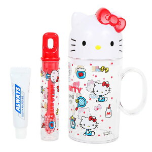 日本 Sanrio 攜帶型牙刷牙膏杯組(Hello Kitty) 120ml＊夏日微風＊