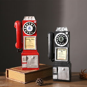 老式公用電話機模型擺件書柜玄關電視柜客廳酒柜裝飾品工藝品擺設