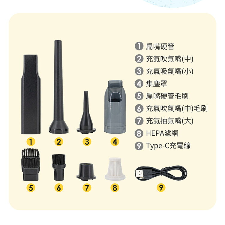 【安伯特】隨手吸四合一無線吸塵器(國家認證 一年保固) 吸塵 充氣 吹風 抽氣 HEPA濾網可水洗 9