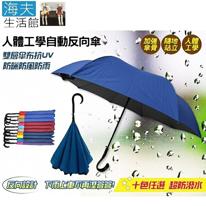 【海夫生活館 】人體工學 自動 反向傘 (LY0124)