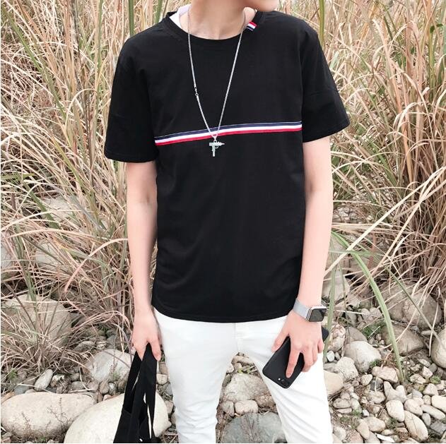 FINDSENSE品牌 韓版 青少年 修身圓領T恤 學生短T