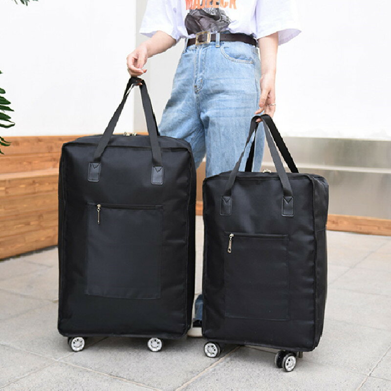 輪子行李袋折疊旅行包大容量超大學生衣服收納包牛津布手提行李包「限時特惠」