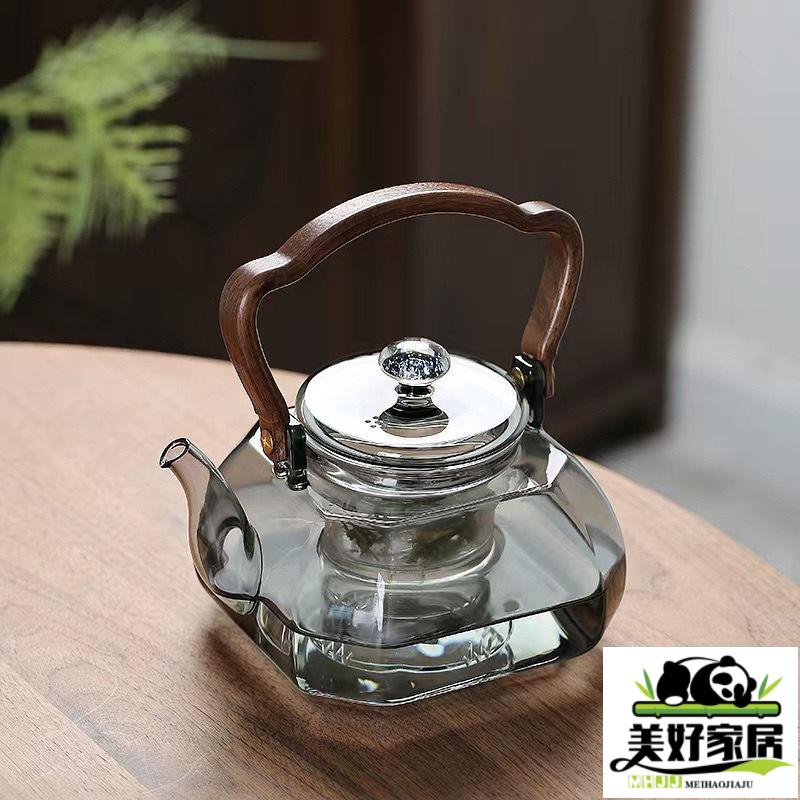 【良品舎】全館免運 開發票 保售後 茶具 茶壺 玻璃煮茶茶壺家用新款加厚提樑套裝圍爐電陶爐燒水泡茶養生茶具